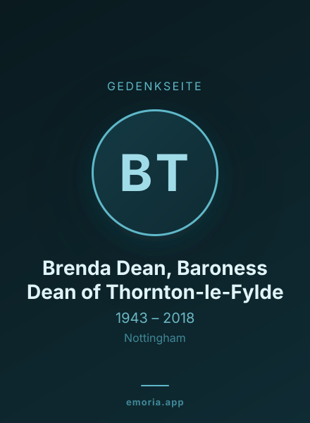 Gedenkportrait von Brenda Dean, Baroness Dean of Thornton-le-Fylde