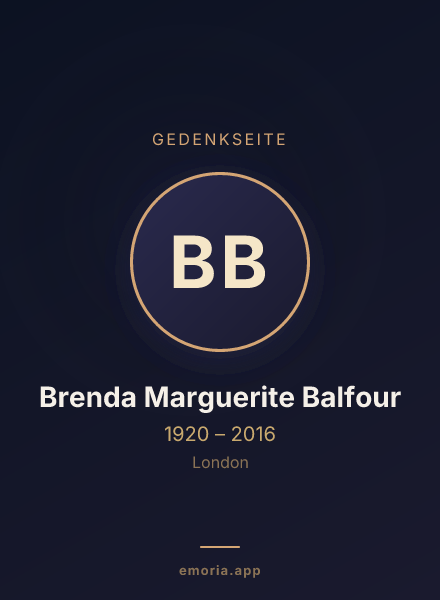 Gedenkportrait von Brenda Marguerite Balfour