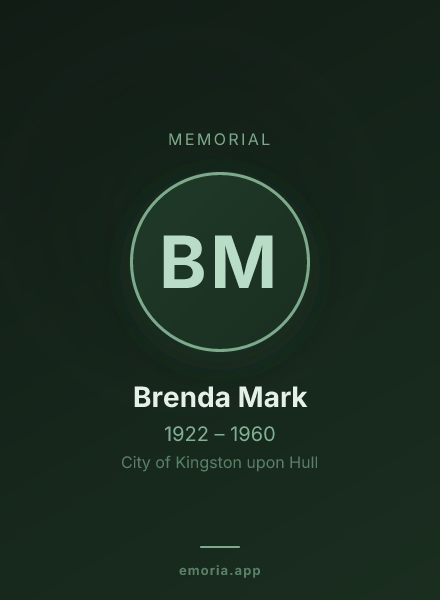 Memorial portrait of Brenda Mark