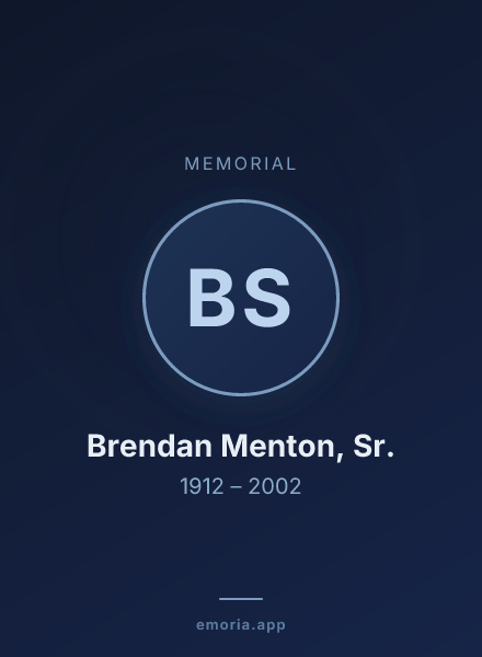 Memorial portrait of Brendan Menton, Sr.