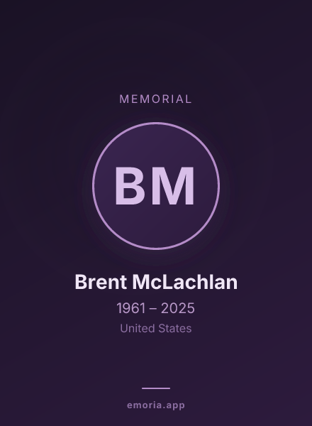Memorial portrait of Brent McLachlan