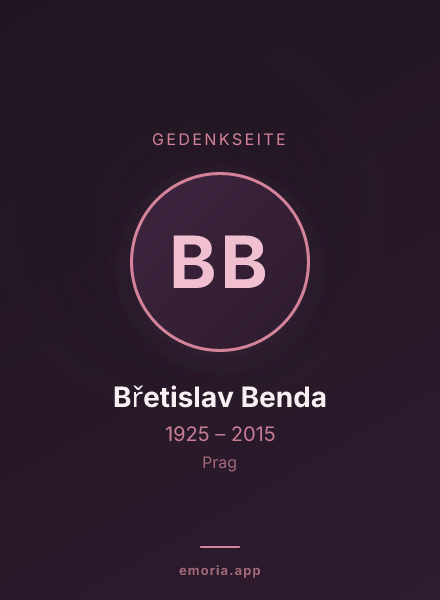 Gedenkportrait von Břetislav Benda