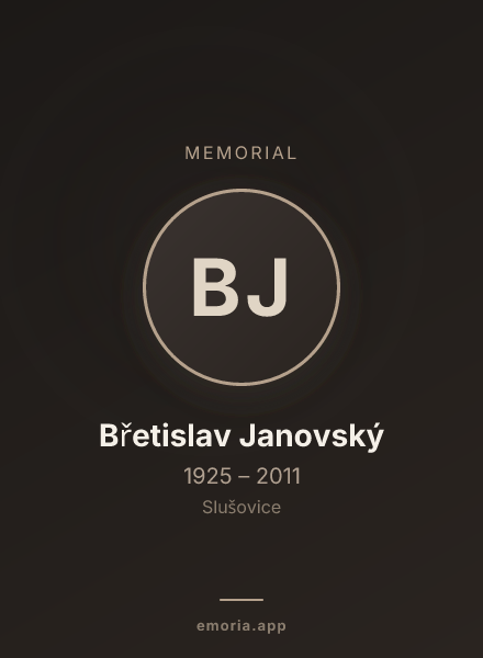 Memorial portrait of Břetislav Janovský