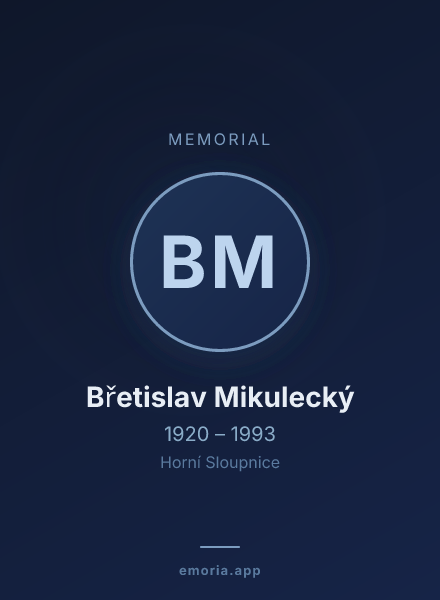 Memorial portrait of Břetislav Mikulecký