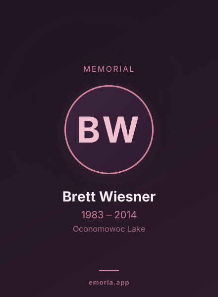 Memorial portrait of Brett Wiesner