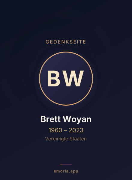 Gedenkportrait von Brett Woyan