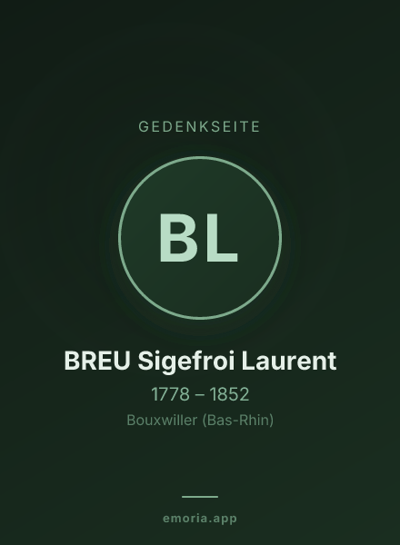 Gedenkportrait von BREU Sigefroi Laurent