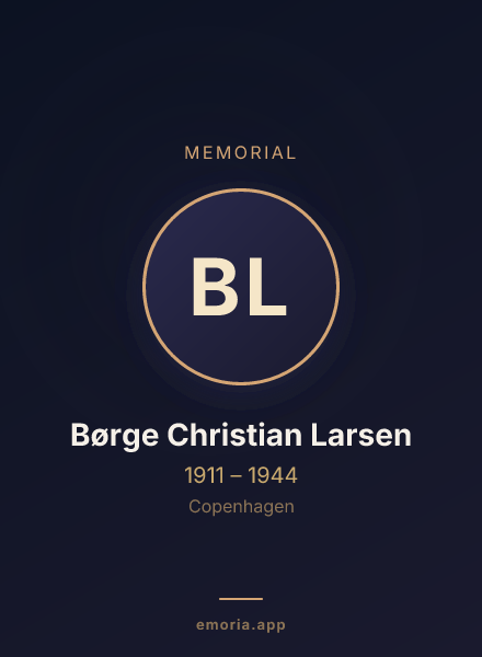 Memorial portrait of Børge Christian Larsen