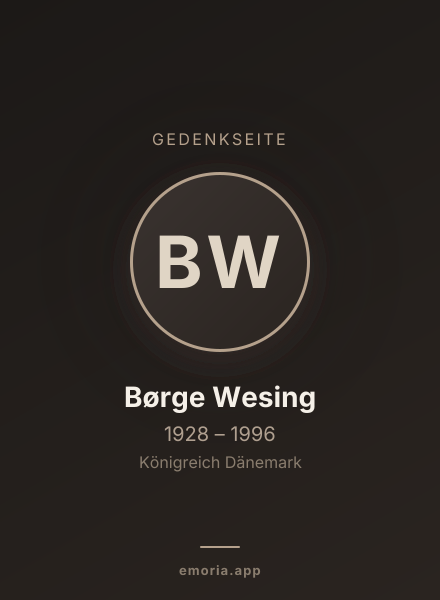 Gedenkportrait von Børge Wesing