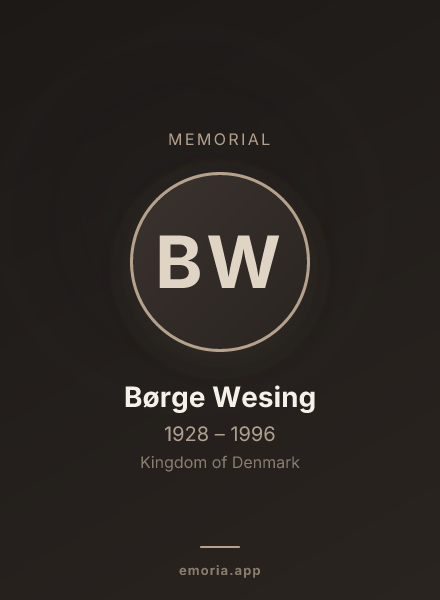 Memorial portrait of Børge Wesing