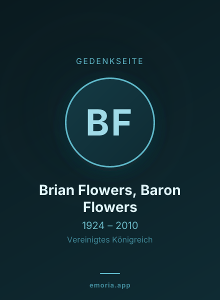 Gedenkportrait von Brian Flowers, Baron Flowers