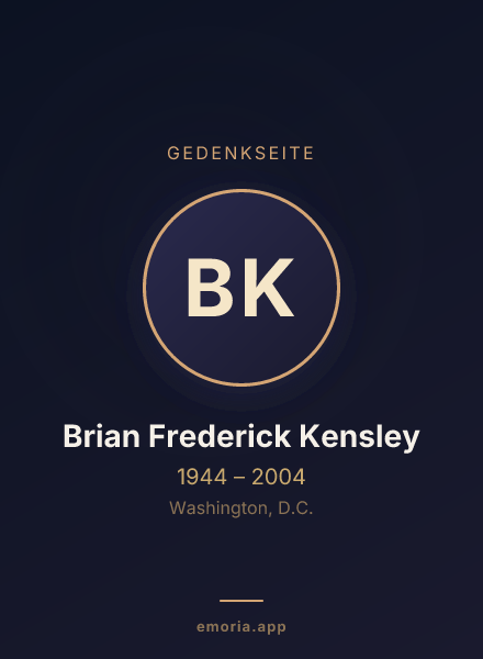Gedenkportrait von Brian Frederick Kensley