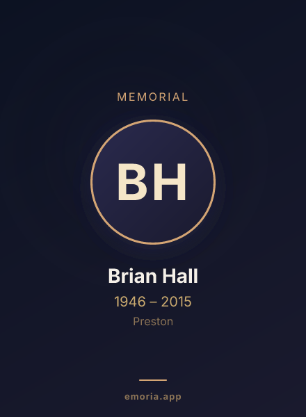 Memorial portrait of Brian Hall