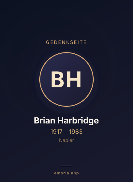 Gedenkportrait von Brian Harbridge