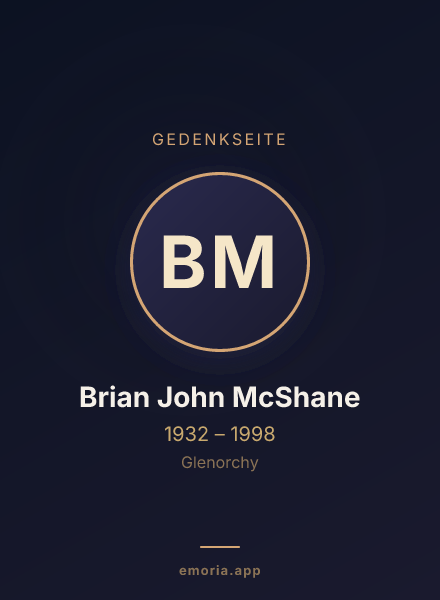 Gedenkportrait von Brian John McShane