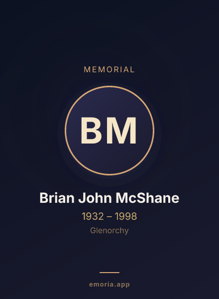 Memorial portrait of Brian John McShane