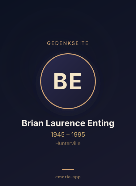 Gedenkportrait von Brian Laurence Enting
