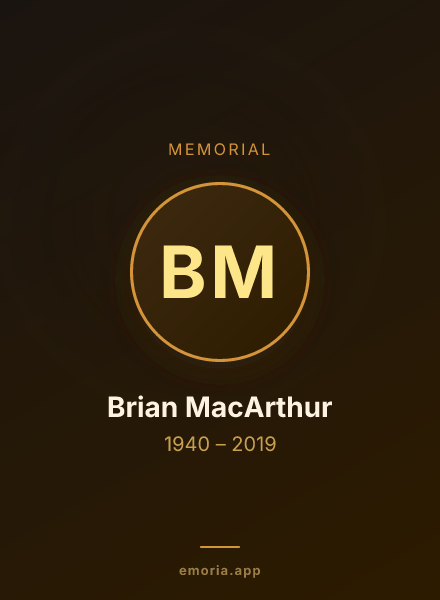 Memorial portrait of Brian MacArthur