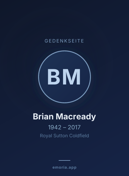 Gedenkportrait von Brian Macready