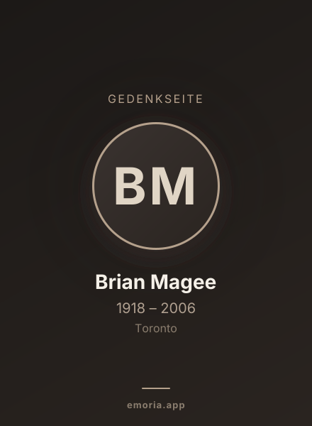 Gedenkportrait von Brian Magee