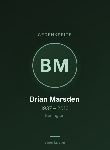 Gedenkportrait von Brian Marsden