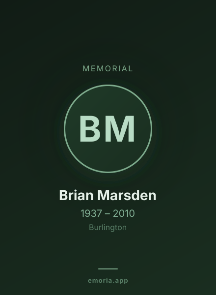 Memorial portrait of Brian Marsden