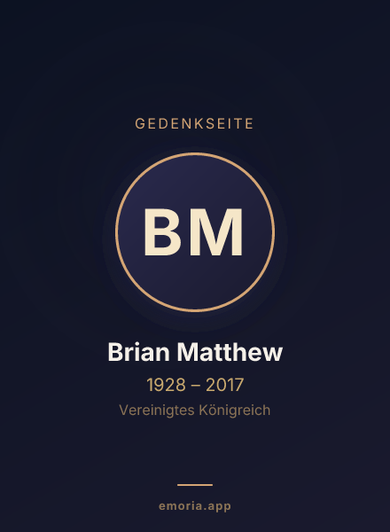 Gedenkportrait von Brian Matthew