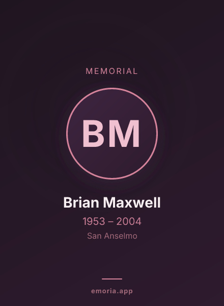 Memorial portrait of Brian Maxwell