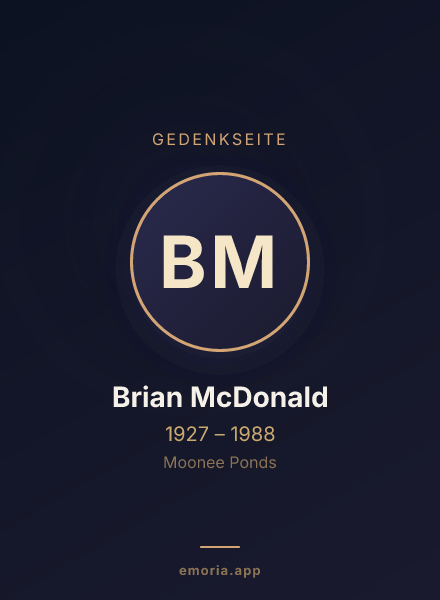 Gedenkportrait von Brian McDonald