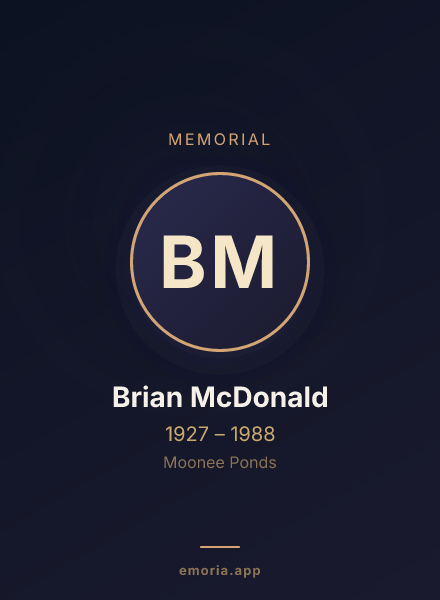 Memorial portrait of Brian McDonald
