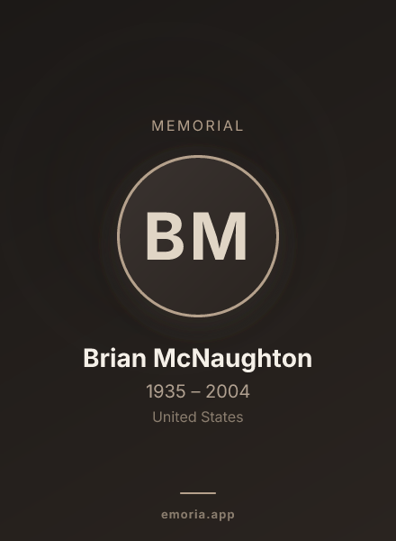 Memorial portrait of Brian McNaughton