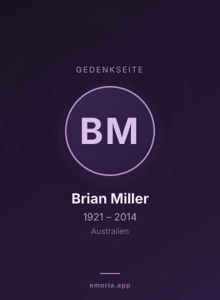 Gedenkportrait von Brian Miller