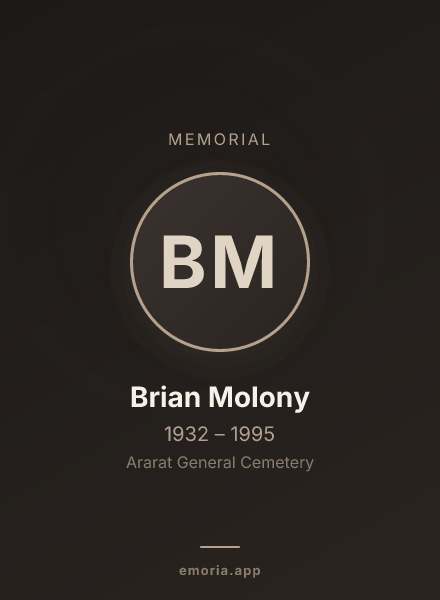 Memorial portrait of Brian Molony
