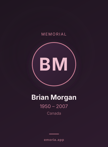 Memorial portrait of Brian Morgan