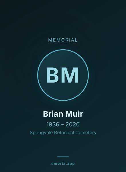 Memorial portrait of Brian Muir
