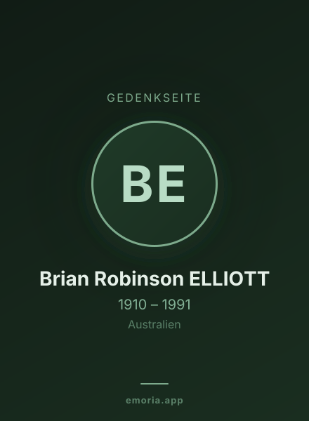 Gedenkportrait von Brian Robinson ELLIOTT