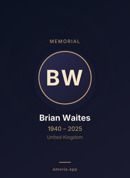 Memorial portrait of Brian Waites