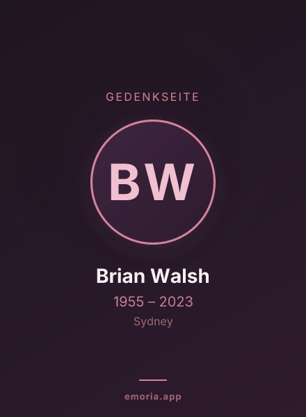 Gedenkportrait von Brian Walsh