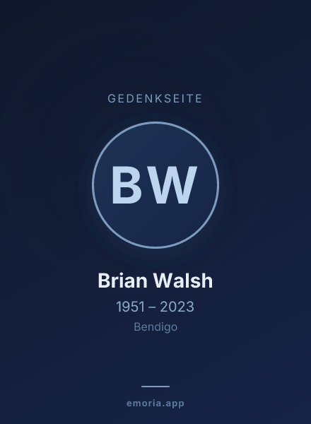 Gedenkportrait von Brian Walsh