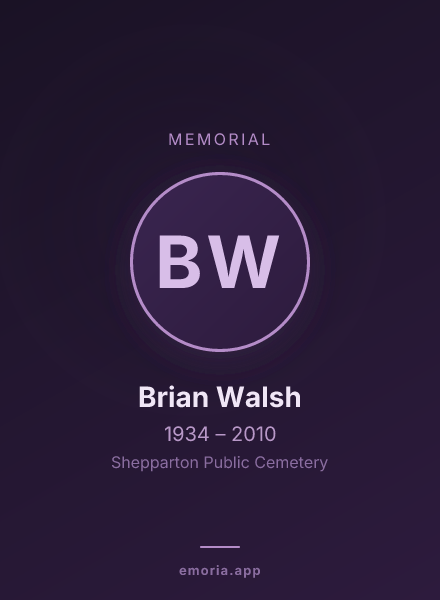 Memorial portrait of Brian Walsh