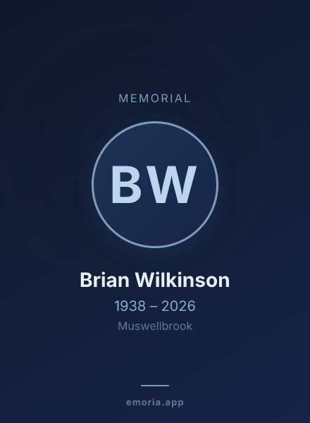 Memorial portrait of Brian Wilkinson