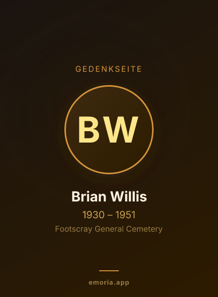 Gedenkportrait von Brian Willis
