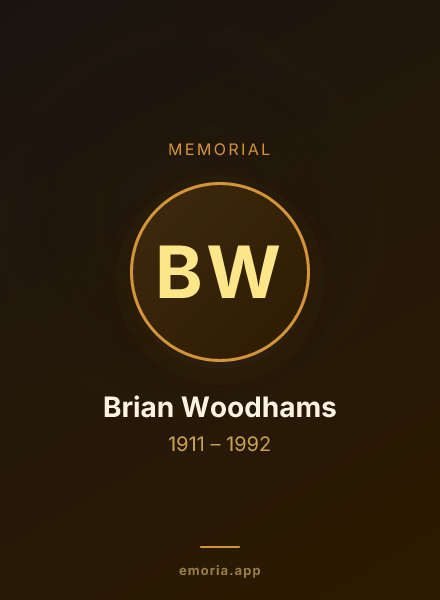 Memorial portrait of Brian Woodhams