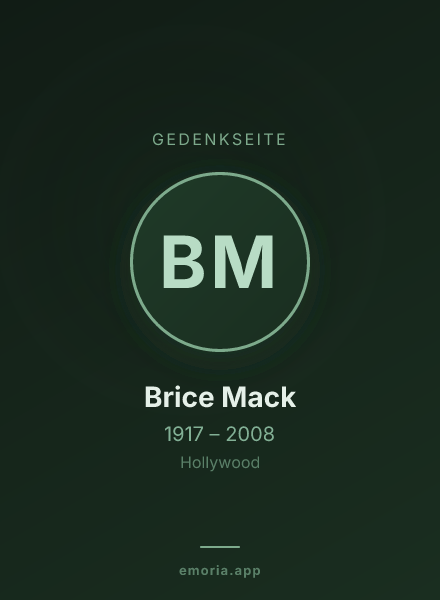 Gedenkportrait von Brice Mack