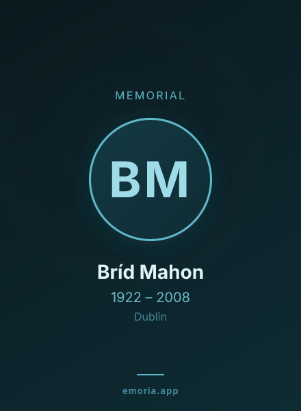 Memorial portrait of Bríd Mahon