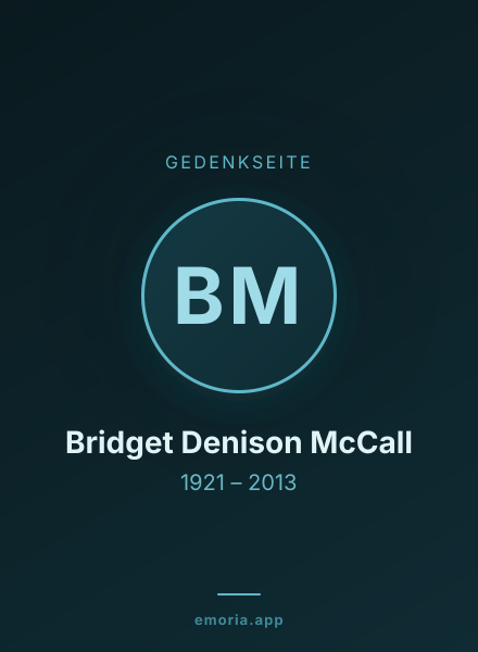 Gedenkportrait von Bridget Denison McCall