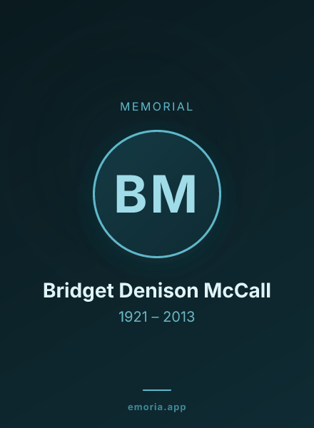 Memorial portrait of Bridget Denison McCall