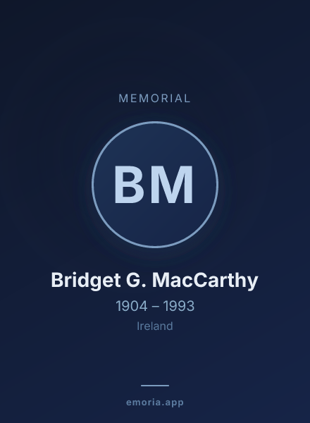 Memorial portrait of Bridget G. MacCarthy