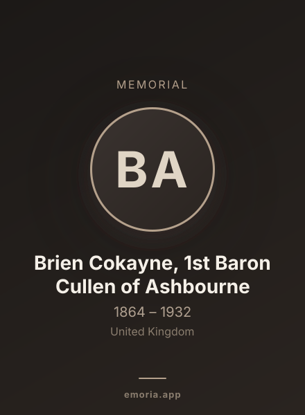 Memorial portrait of Brien Cokayne, 1st Baron Cullen of Ashbourne