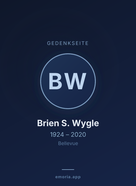 Gedenkportrait von Brien S. Wygle